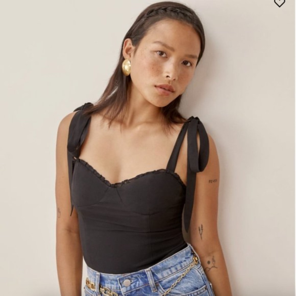 Refirmation Blanca Elegant Black Women's Top